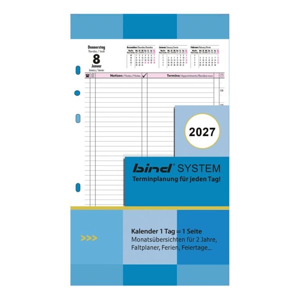 Kalendereinlage 2025 A5 »1 Tag = 1 Seite«