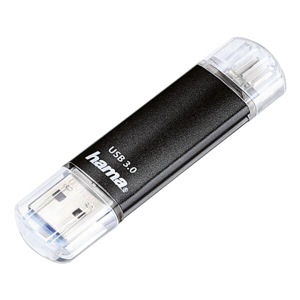 Hama USB-Stick »Laeta Twin« schwarz, 1.8x7x0.85 cm
