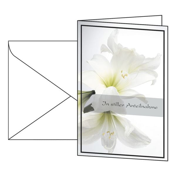 Trauer-Karten »Weiße Amaryllis« DS006