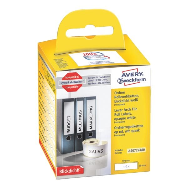 Avery Zweckform Rollenetiketten »AS0722480« weiß