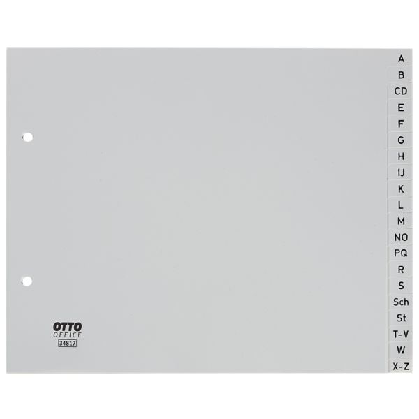 OTTO Office Kunststoffregister A-Z halb A4 grau, 22.5 cm
