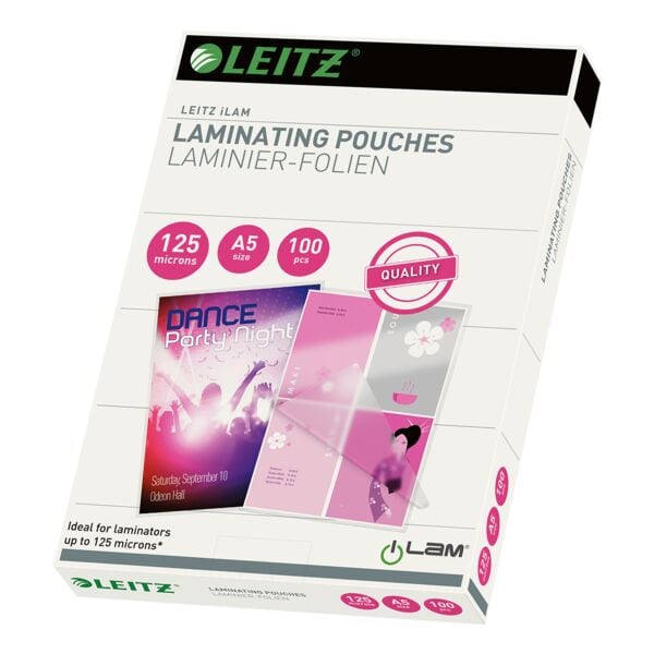 Leitz Laminierfolien iLAM A5 100 Stück 125 mic transparent, 15.4x21.6 cm