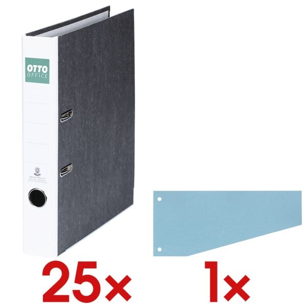 OTTO Office Re 25x Ordner »Future« inkl. 100er-Pack Trapeztrennstreifen weiß, 5x32x28.5 cm