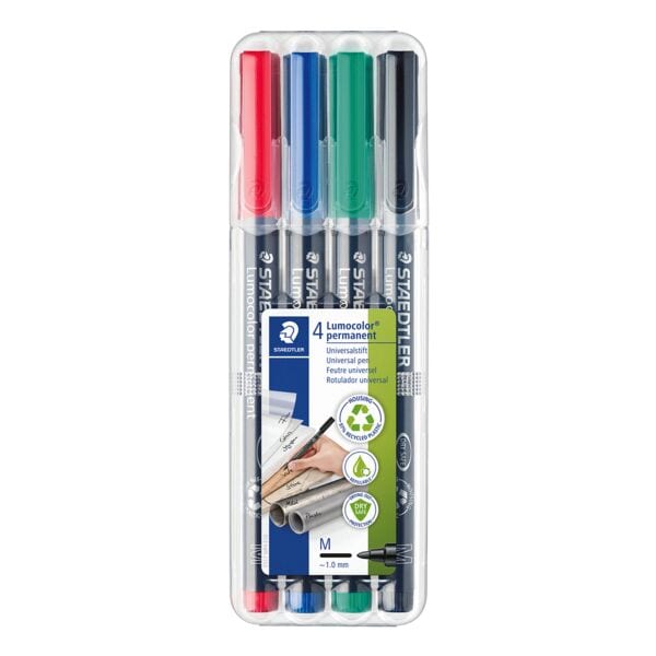 Staedtler 4er-Pack Universalstifte »Lumocolor permanent M« schwarz