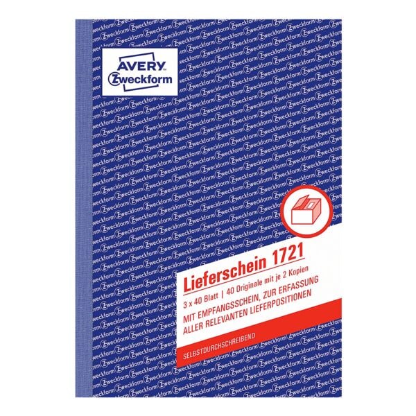 Avery Zweckform Lieferschein »1721« A5 SD mit Empfangsschein gelb