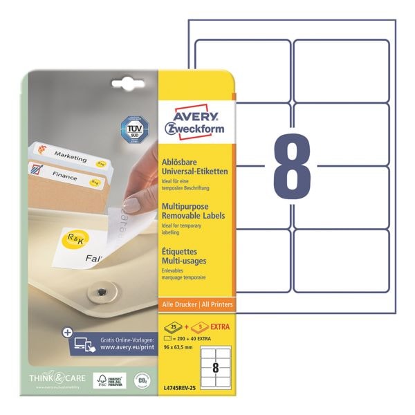 Avery Zweckform 240er-Pack Universal Klebeetiketten »L4745REV-25«