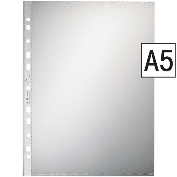 Leitz Prospekthüllen »4795« A5 genarbt - 100 Stück transparent, 17.1x21.6 cm