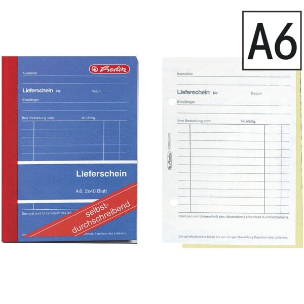 Herlitz Formularbuch »Lieferschein« gelb, 14.8x10.5 cm