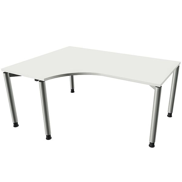 fm Büromöbel Winkelschreibtisch links »Oldenburg« 160 cm breit 68-82 cm hoch weiß, 160x82x80 cm