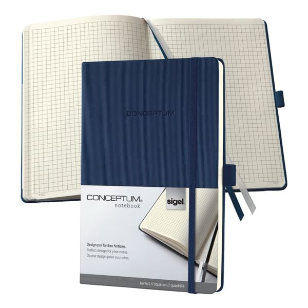 Sigel Notizbuch »Conceptum« A5 kariert - 194 Seiten blau - Papier