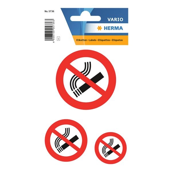 Hinweisetiketten »Nicht Rauchen«