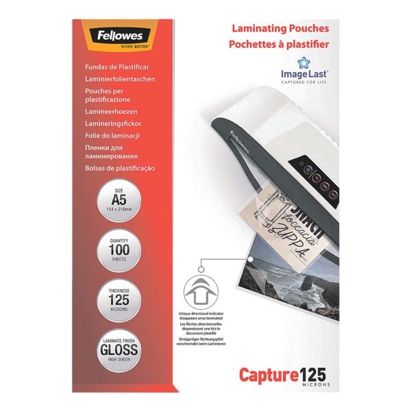 Fellowes Laminierfolien ImageLast A5 100 Stück 125 mic transparent, 15.4x21.6 cm