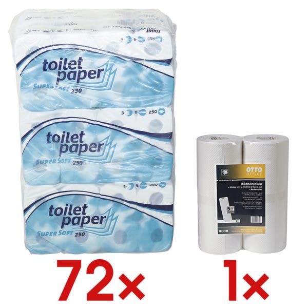 Toilettenpapier »Super Soft« 3-lagig - 72 Rollen inkl. Küchenrollen