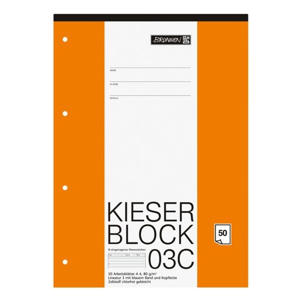 Kieserblock »KIESER 07 0003 C 1042923« A4 Sonderlineatur (Lineatur 3)