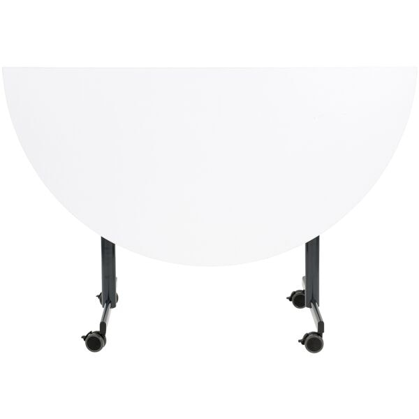 SODEMATUB Klapptisch 160x80 cm Halbkreis T-Fuß anthrazit weiß, 160x72x80 cm