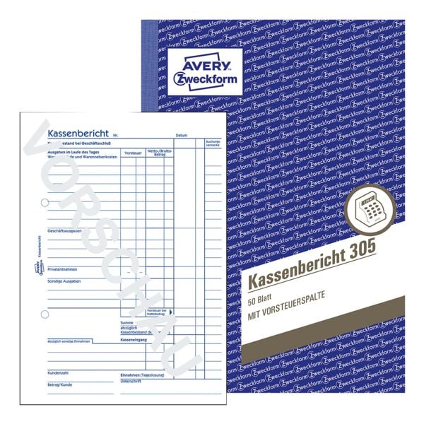 AKTION: 5er-Pack Formularbuch »Kassenbericht 305«