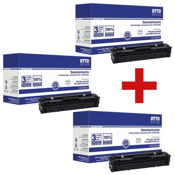 OTTO Office Toner ersetzt Hewlett Packard »CF401X / CF403X / CF402X« No.201 (XL) blau