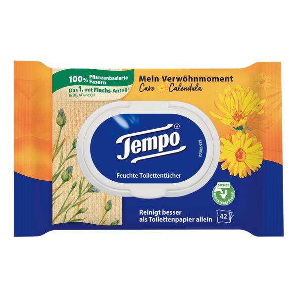 Tempo Feuchtes Toilettenpapier »Mein Verwöhnmoment Calendula & Kamille« weiß