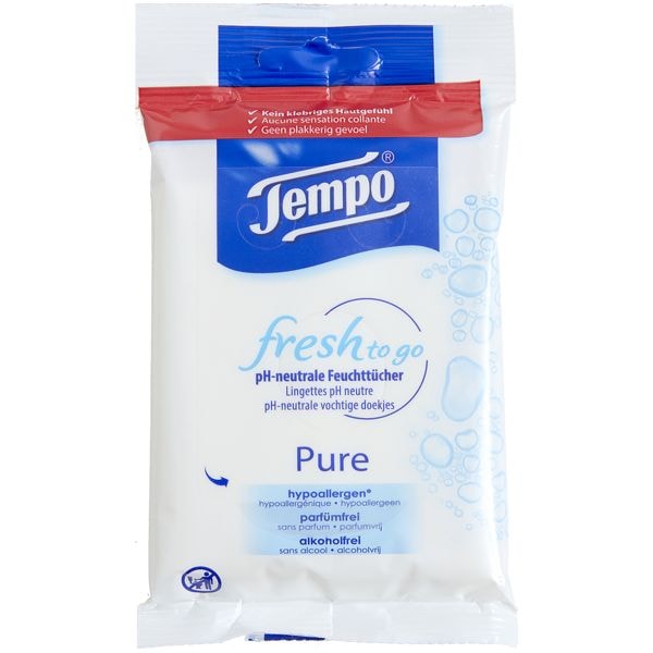 Tempo Reinigende Feuchttücher »fresh to go« für unterwegs im Kleinpack (10 Tücher)