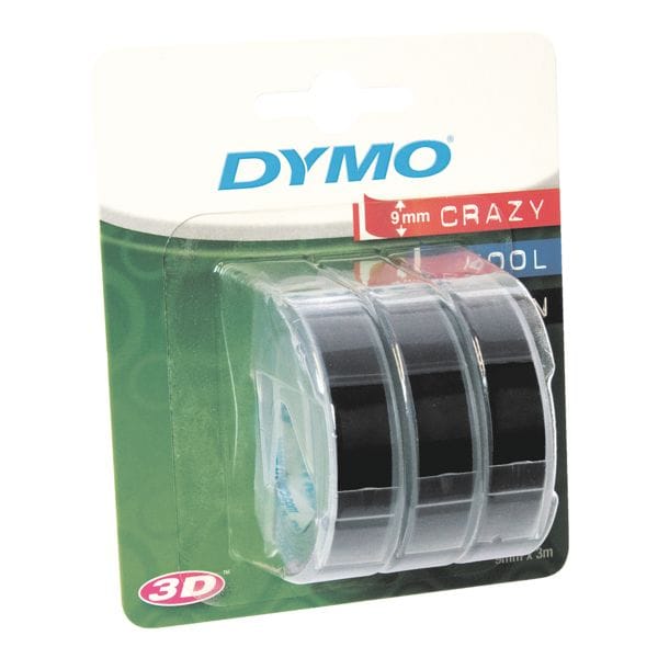 Dymo 3D-Prägebänder schwarz, 0.9 cm - Kunststoff