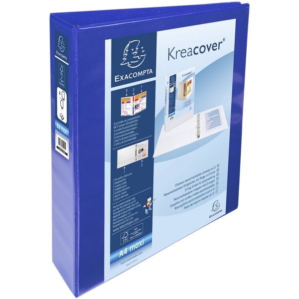 EXACOMPTA 10x Ringbuch »Kreacover« 40 mm-Ring-ø blau, 28.5x32 cm