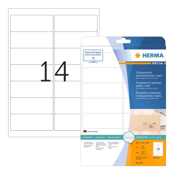 Herma Transparente Adress-Etiketten »Special« 350 Stück transparent