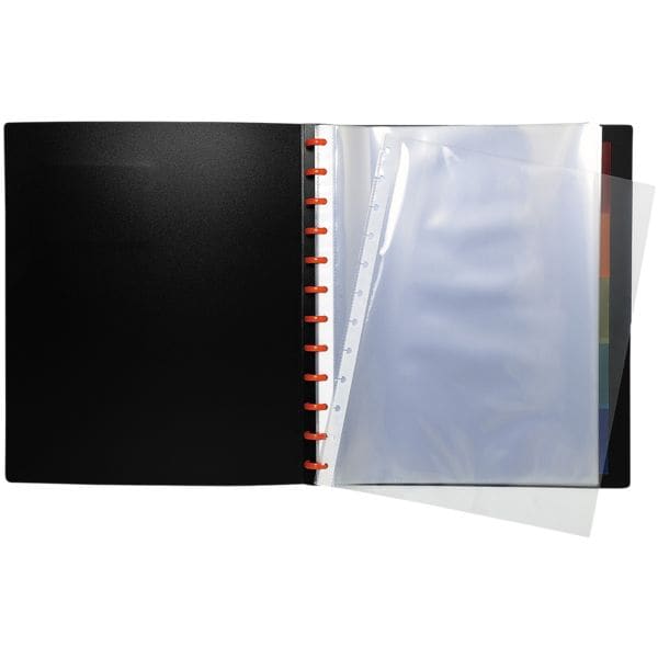 EXACOMPTA 6x Dokumentensichtmappe mit Ringen »Exactive« mit je 30 Hüllen schwarz, 26x31 cm - Polypropylen