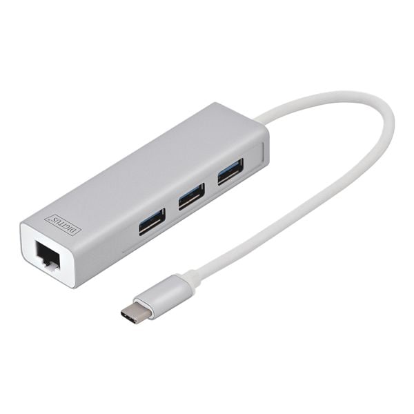 USB 3.0 Hub Typ-C mit Gigabit LAN-Adapter 3-Port »DA-70255«