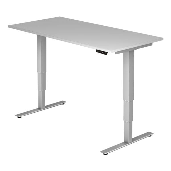 OTTO Office Premium Schreibtisch »Ergonomic« 160 cm breit und elektrisch höhenverstellbar bis 127 cm grau, 160x127x80 cm