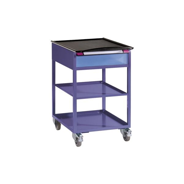 THURMETALL Rollboy mit 3 Ablageflächen, 1 Schublade blau, 60.5x97.3x69.5 cm