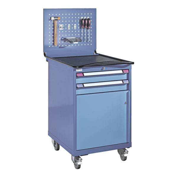 THURMETALL Rollboy mit Organisationsrückwand silber, 60.5x99.2x69.5 cm