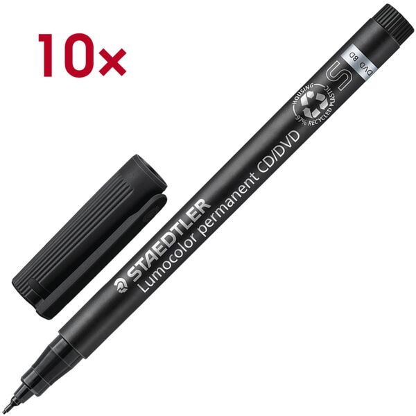 Staedtler 10er-Pack CD/DVD/BD Marker »Lumocolor permanent« schwarz