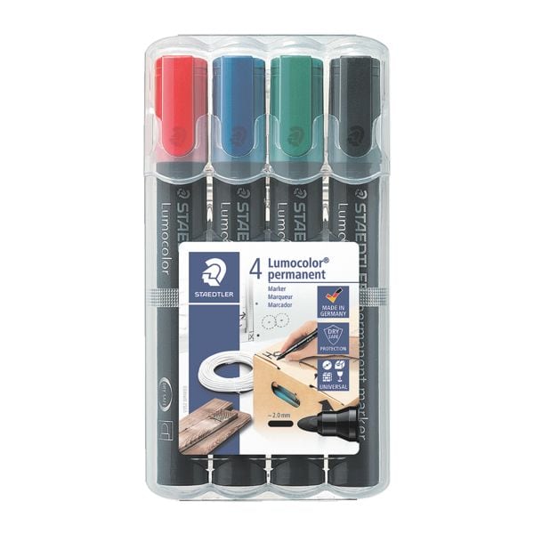 Staedtler 4er-Etui Permanentmarker »Lumocolor«