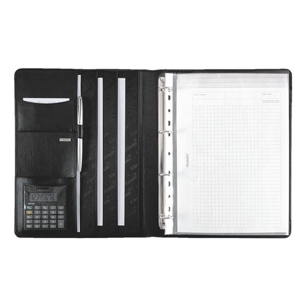 Alassio Ringbuchmappe »Cremona II« schwarz, 25x32x2 cm - Nappaleder