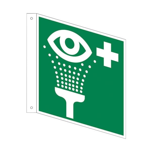 Sicherheitskennzeichen »Augenspüleinrichtung [E011]« Fahnenschild 20 x 0,1 x 20