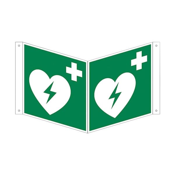 Marahrens Sicherheitskennzeichen »Automatisierter externer Defibrillator [E010]« Nasenschi mehrfarbig, 15x15 cm
