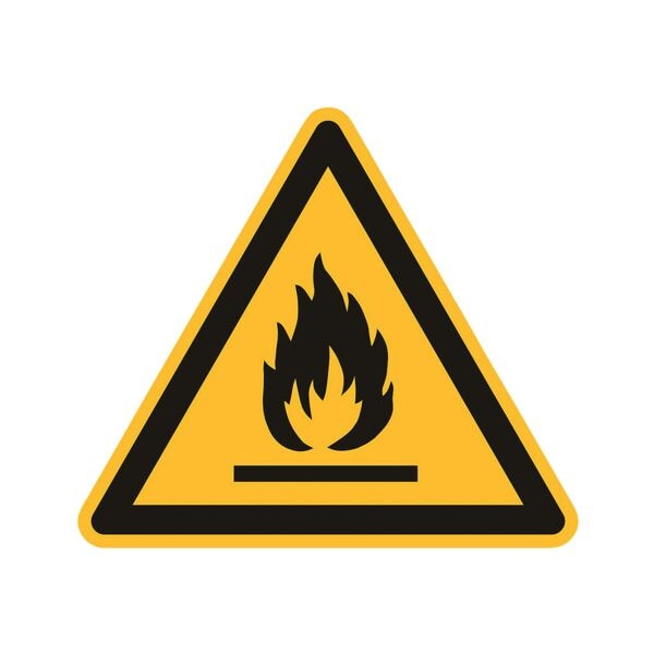 Sicherheitskennzeichen »Warnung vor feuergefährlichen Stoffen [W021]« 20 x 20 cm