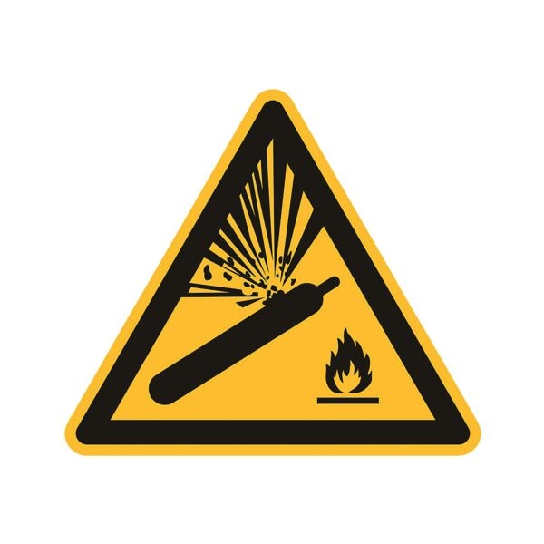 Sicherheitskennzeichen »Warnung vor Gasflaschen [W029]« 20 x 20 cm