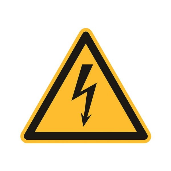 Sicherheitskennzeichen »Warnung vor elektrischer Spannung [W012]« 20 x 20 cm