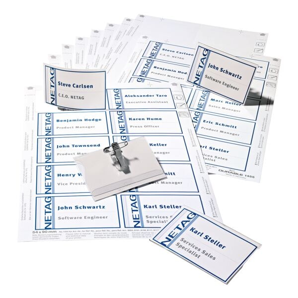 Durable Namensschilder-Set mit Kombiklemme »818200« weiß, 9x5.4 cm