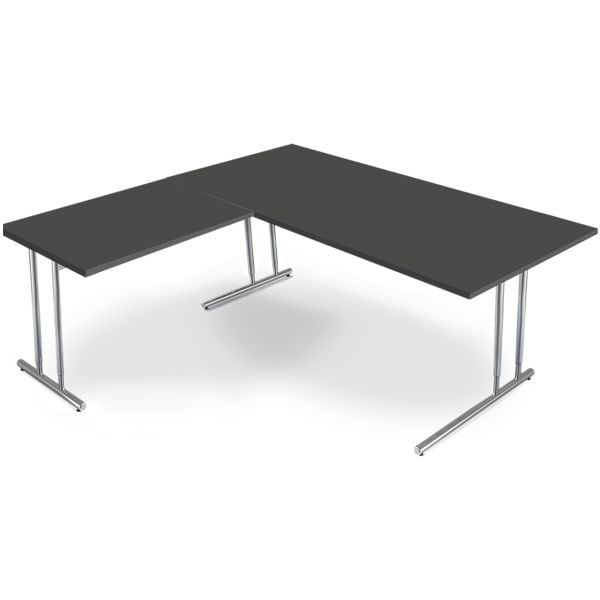 Winkel-Schreibtisch »Artline Transparent« 180 cm 90° Winkel höhenverstellbar
