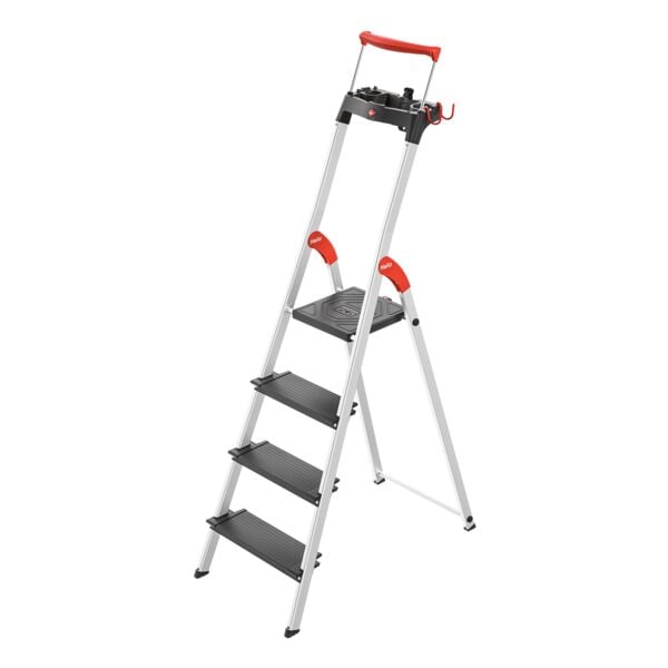 Hailo Alu-Stehleiter »L100 TopLine« 4 Stufen silber