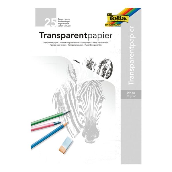 Transparentpapier 80 g/m² transparentweiß A3 25 Blatt