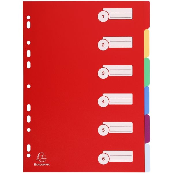 25x Kunststoffregister 6-teilig blanko A4 mit Deckblatt