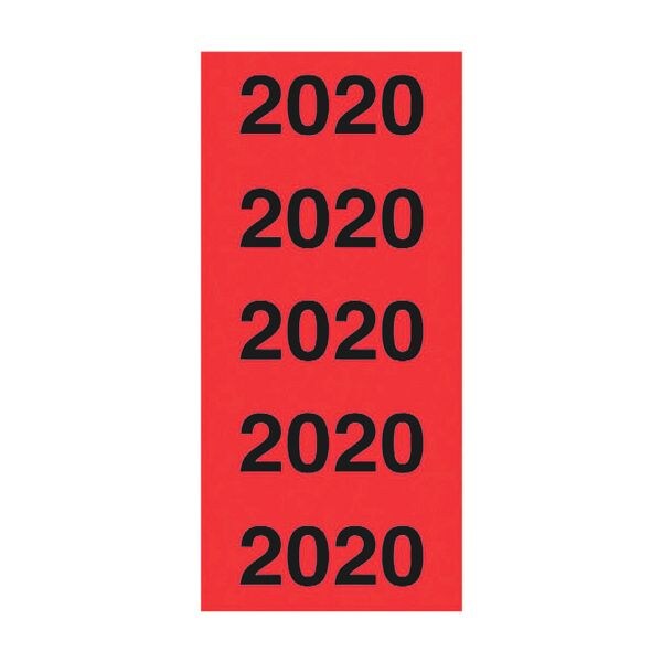 Selbstklebende Inhaltsschilder »Jahreszahlen 2020«