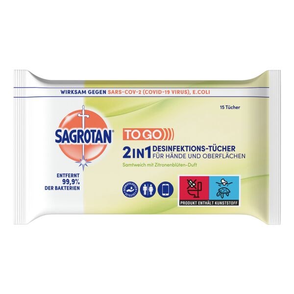 Desinfektionstücher »2in1 - für Hände und Oberflächen« Zitronenblüten-Duft