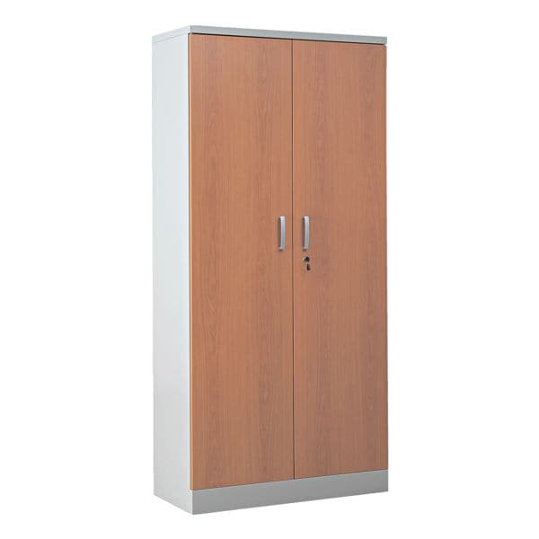 Gürkan Stahlschrank mit Flügeltüren in Holzoptik 92 x 195 cm Korpus grau grau, 92x195x42 cm