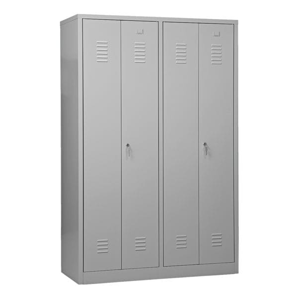 Gürkan Garderobenschrank 117 x 180 cm Zylinderschloss grau, 117x180x50 cm