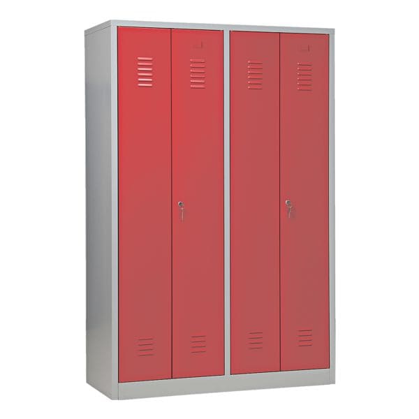 Gürkan Garderobenschrank 117 x 180 cm Zylinderschloss grau, 117x180x50 cm