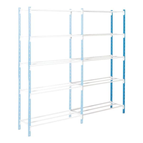 MANORGA Steckregal »Flip« Anbauregal 5 Gitterböden 125 x 50 cm silber